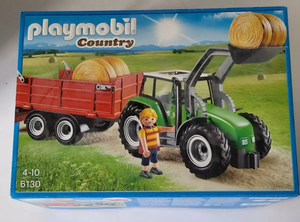 PLAYMOBIL Country Tractor with Shovel and Trailer REF 6130s 4 Years