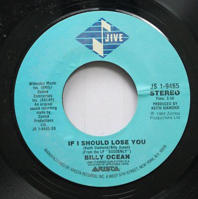 Soul 45 Billy Ocean - If I Should Lose You / There'Ll Be Sad Songs (To Make You