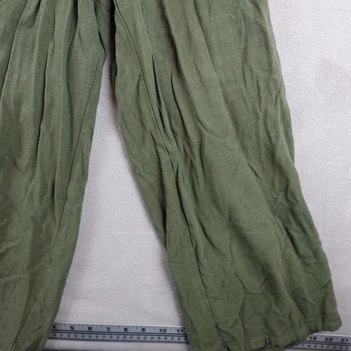Tuta Petal Pup donna 8 verde pagliaccetto lino casual scollo a V fluida leggera - Foto 7 di 21