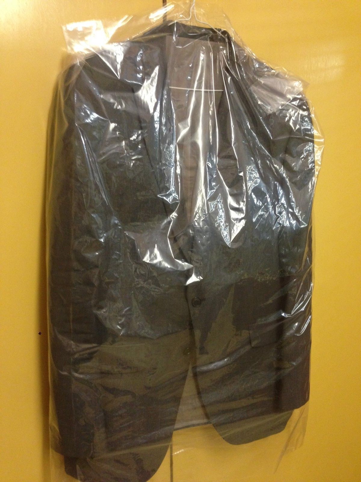 CLEAR POLYTHENE PLASTIC GARMENT COVERS FILM DRY CLEANERS BAGS CLOTHES