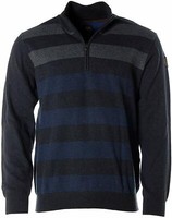 Kitaro Herren Pullover Strick Troyer Streifen -BUENOS AIRES- Anthra Mel Xl Y2580
