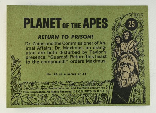 PLANET OF THE APES #25 APJAC MOVIE TRADING CARD TOPPS NM, 1967 - Picture 2 of 2