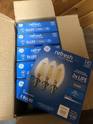 18 Bulbs GE Refresh 60-Watt Replacement BC Daylight Dimmable Light Bulb NEW
