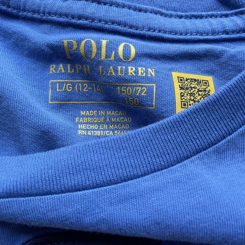 Polo Ralph Lauren Girls Size LARGE (12-14) Polo Bear Blue T-Shirt - Picture 6 of 7