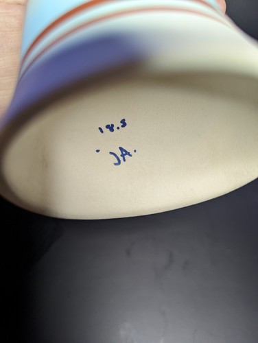 Southwestern Terrakotta Glocke Cowboyhut Klatsche bemalt Wüstenszene signiert - Bild 5 von 8