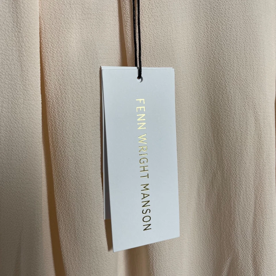 New Womens Fenn Wright Manson Blouse Top UK 14 3/4 Sleeves Pale Pink Shirt Sheer - Image 4 of 4