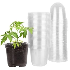 30PCS Clear Nursery Pots with Humidity Dome Drainage Hole Seed Starting Pots
