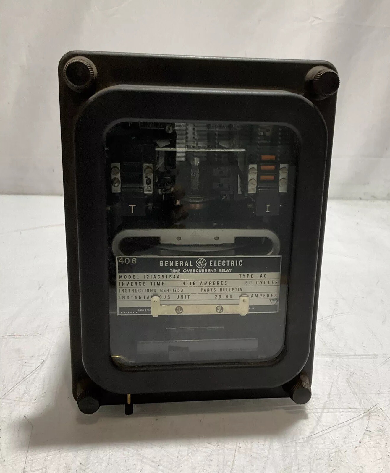 GENERAL ELECTRIC 12IAC51B4A TIME OVERCURRENT RELAY AMP CIRCUIT BREAKER 222-U3S