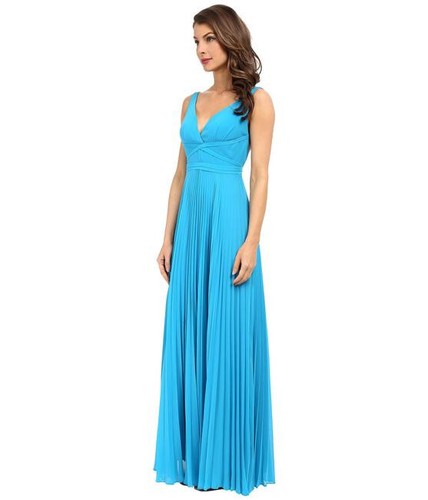 Laundry by Shelli Segal Open Back Pleated Chiffon Long Formal Dress Sz 4 *12 - Picture 3 of 4