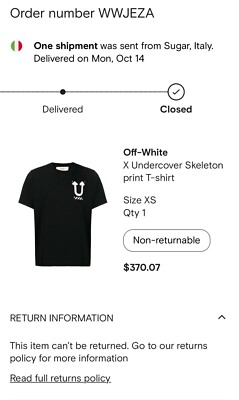 Off-White X Undercover Skeleton print T-shirt | eBay UK