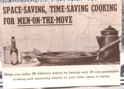 Space Saving Time Saving Cooking For Men On The Move 1969 Tabasco Recipes 