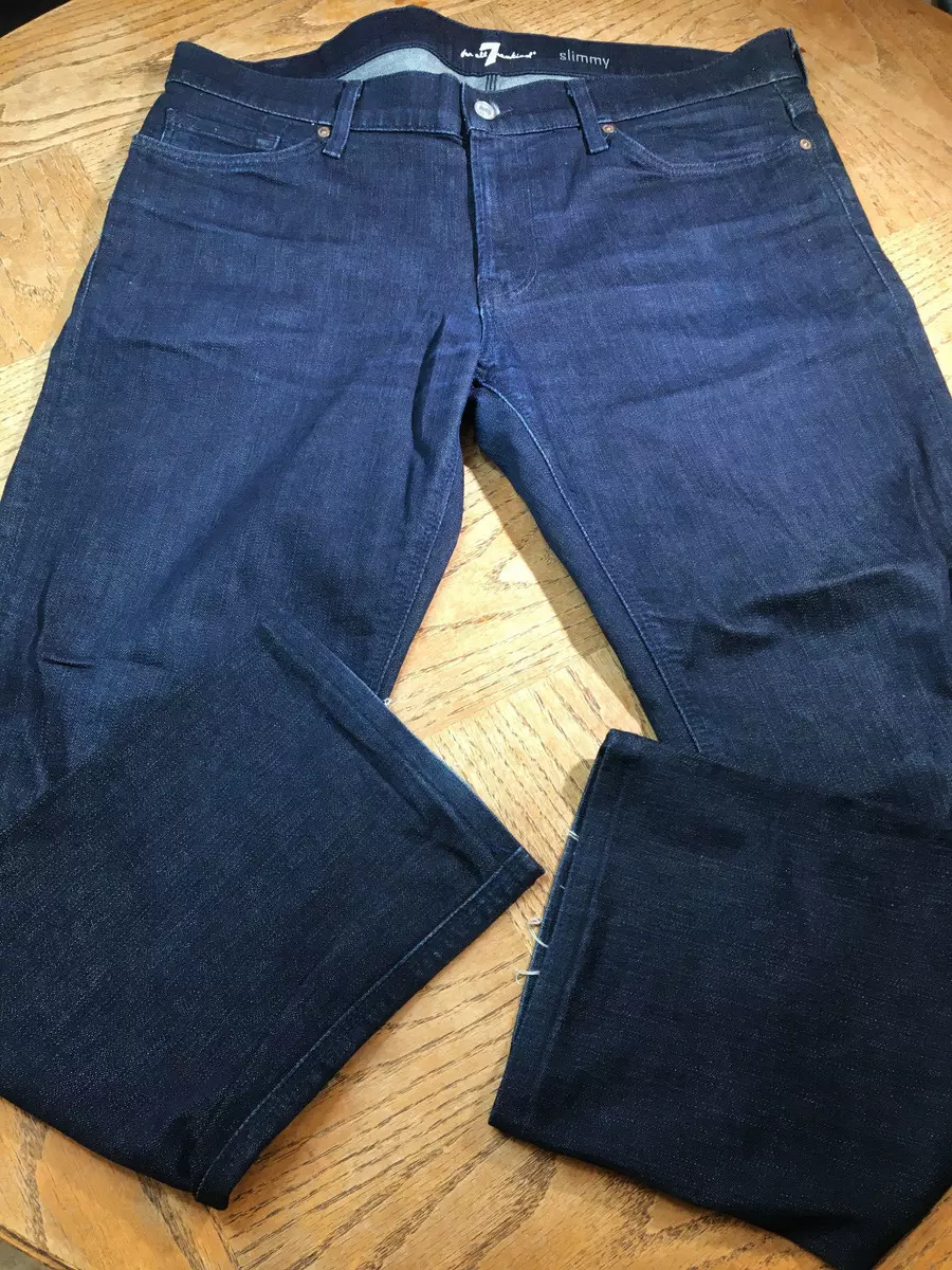 7 for All Mankind Jeans Mens 36 Black Denim Pants Slimmy Pockets 36x27