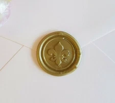 Wax seal stickers -  fleur de lys fleur de lis wedding envelope self adhesive