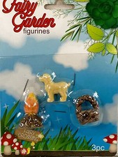 DT Fairy Garden Decor - Basket Dog Camp Fire 3pc Set