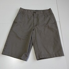 Free World Mens Chino Shorts SZ 30 Olive Green Flat Front Casual Walking Hiking