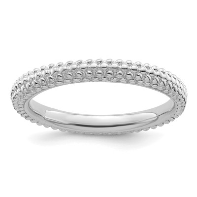 Massiver Sterlingsilber stapelbarer Ausdrücke rhodinierter gewölbter Ring