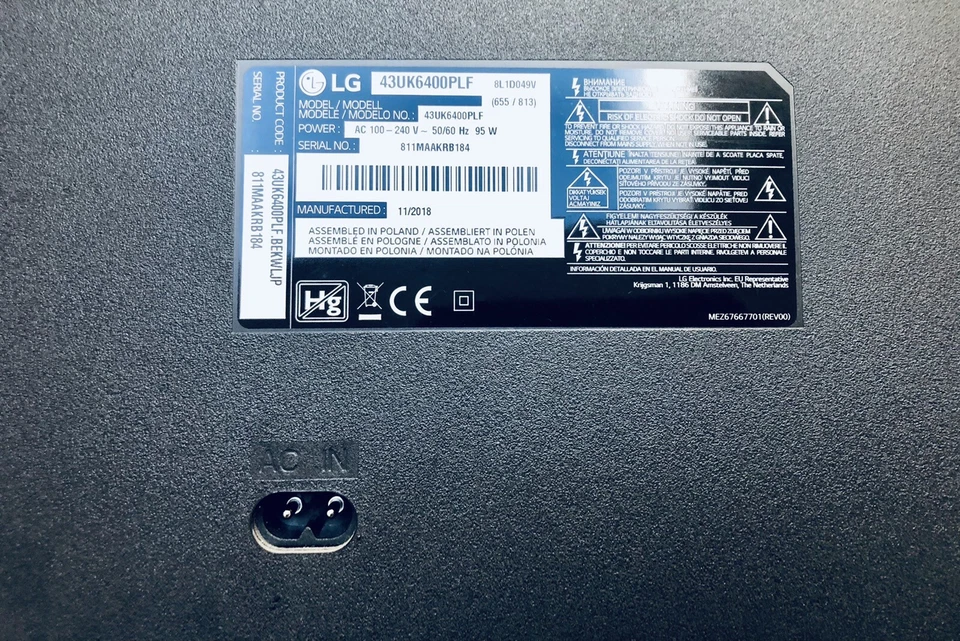 DAMAGE SCREEN LG TV 43UK6400PLF FOR PARTS REPAIRS FREE POSTAGE - Image 2 of 4