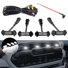 4pcs For Toyota Tacoma TRD PRO Front LED Smoked Lens White Grille Daytime light☆