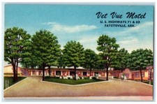 c1950's Vet Vue Motel US Highways 71 & 62 Fayetteville Arkansas AR Postcard