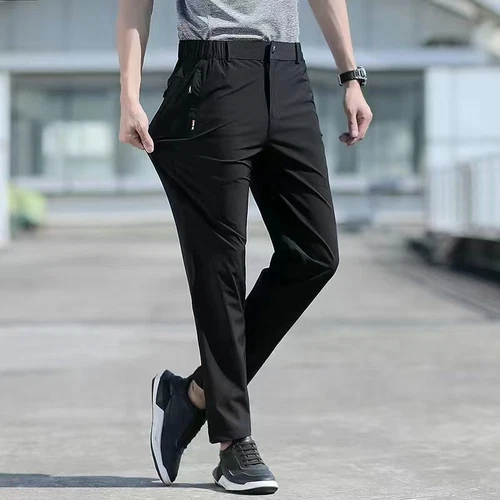 Herren Sommer Hose Eis Seide Stretch Atmungsaktiv Gerades Bein Hose Schnelltrocknend - Bild 14 von 19