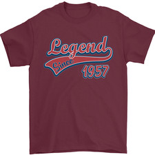 Legend Since 69th Birthday 1957 Mens T-Shirt 100 Cotton