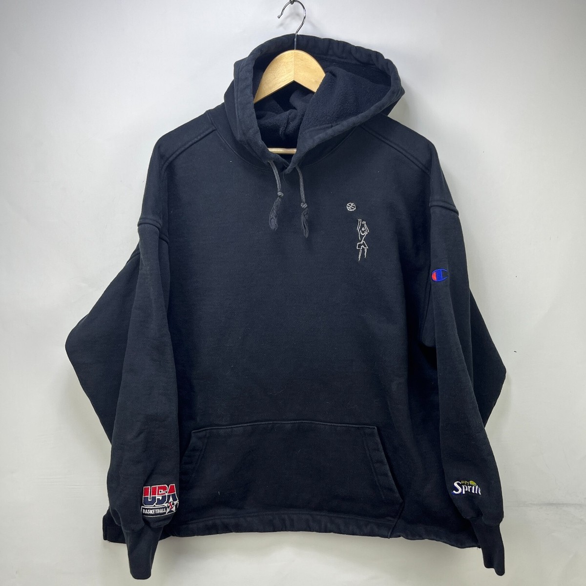 Vintage 90s Champion Team USA Basketball Hoodie Large Weave Dream 