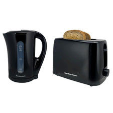 Hamilton Beach Cordless Essential Jug Kettle and 2 Slice Toaster Black