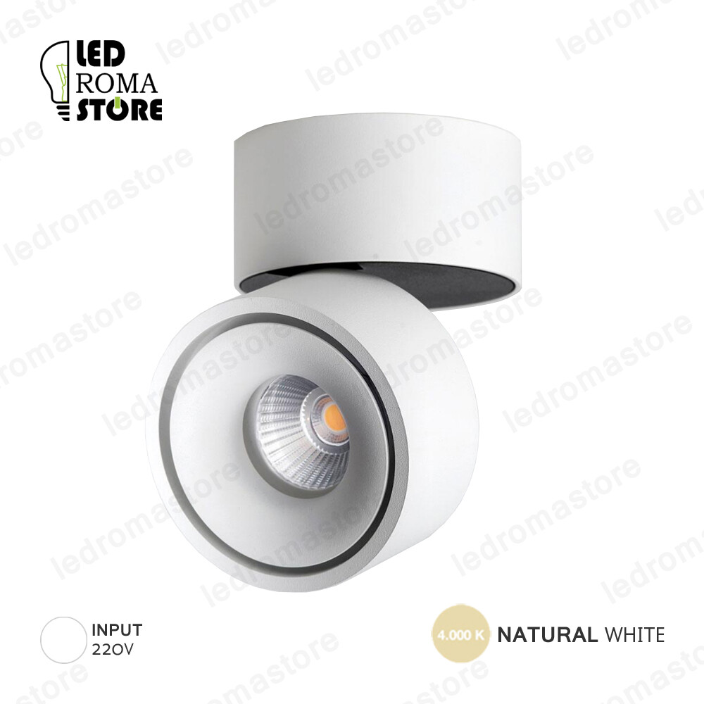Faretto LED 14W 4000K Orientabile Professionale Gimbal Bianco Tondo