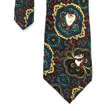 Looney Tunes Mania Tasmanian Devil Men  s Necktie 3.75  x 60  100 Silk Handmade