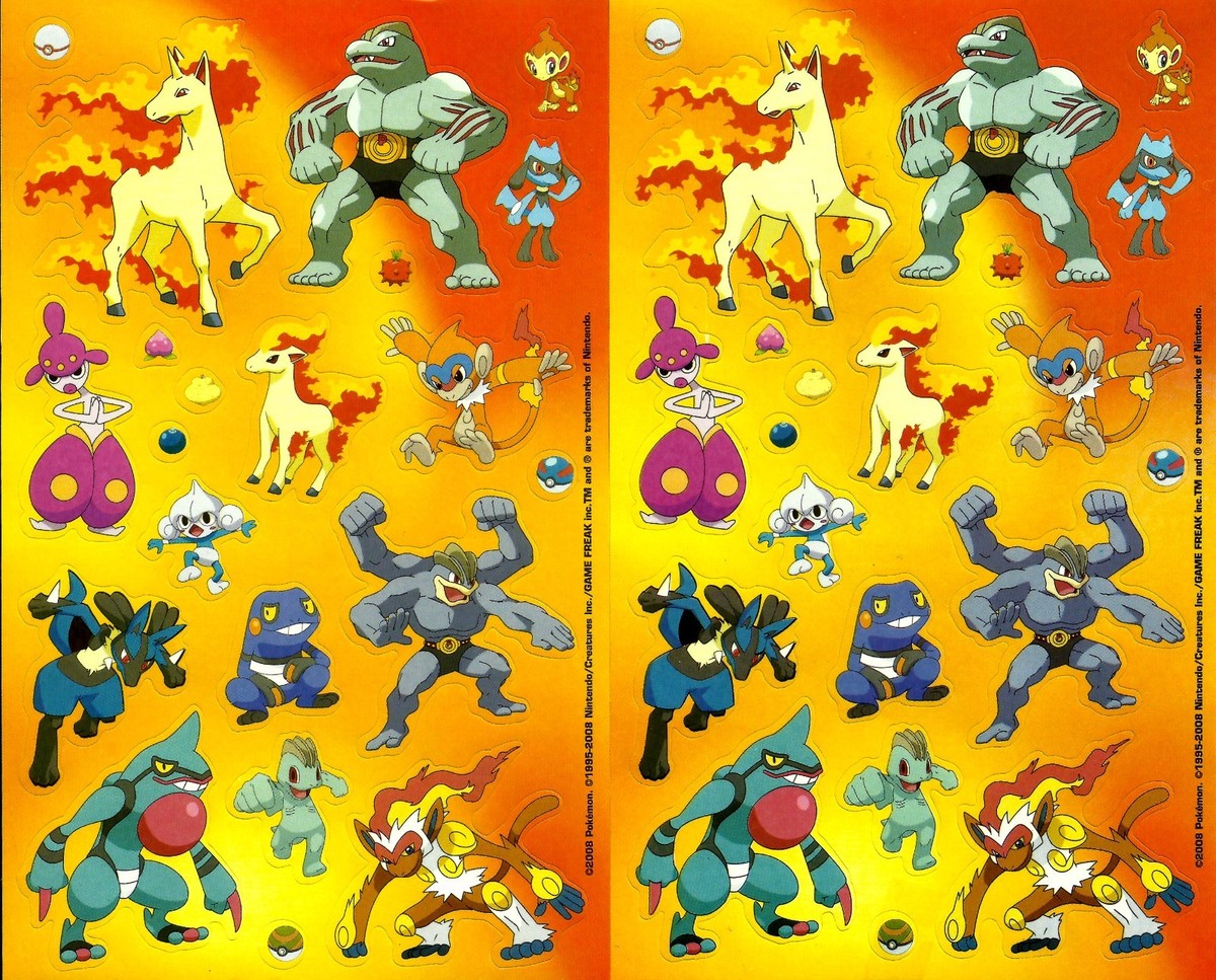 POKEMON, 212 SANDYLION STICKERS AND 8 PAGE STICKER ALBUM, ORIGINAL