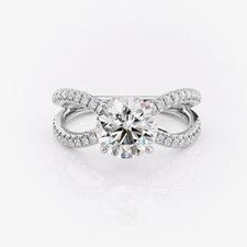 IGI Certified 1.90 Ct Lab Grown Diamond Round Cut Engagement Ring 14k Gold