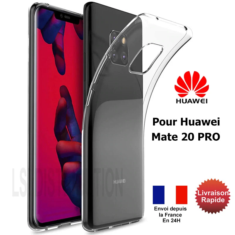 Coque Huawei P20 Pro Avec Cordon - Bleu Foncé Transparent - TPU - Neuf