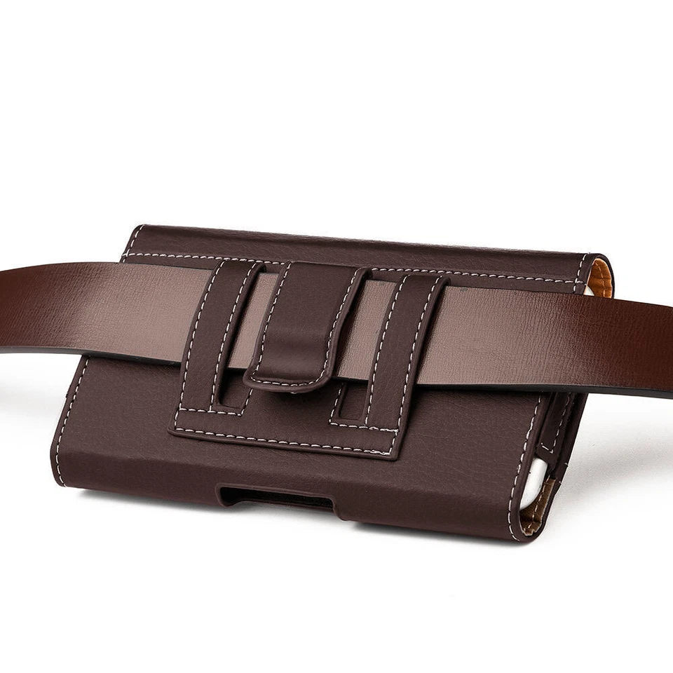 For iPhone 15 Plus 15 Pro/Pro Max Leather Carry Pouch Belt Clip Loops Case Cover - Image 3 of 4