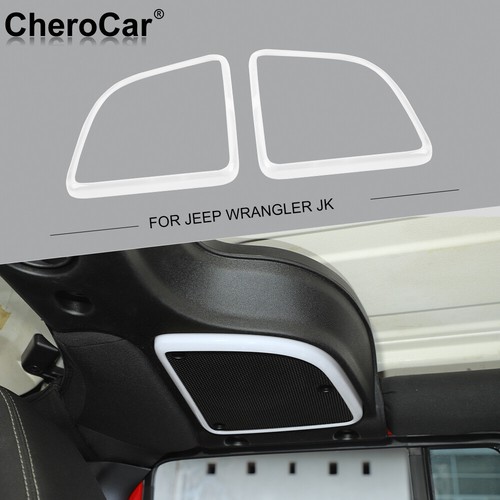 Cubierta de borde de decoración de marco de altavoz de techo superior 2 piezas para Jeep Wrangler JK JKU 2007-17 - Imagen 30 de 70