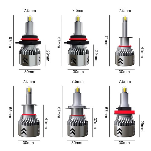 2x110W H1 H7 H8 H9 H11 9005 9006 8 Side Canbus LED Headlight Bulbs 6000K 30000LM - Picture 14 of 19