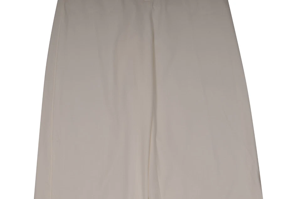 Pantalón Fabiana Filippi Mujer Pierna Ancha Grande IT 46 Blanco Crema Algodón Elástico Foto 4 de 4