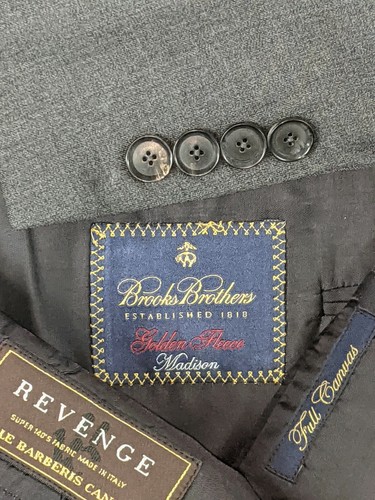 Brooks Brothers Golden Fleece Madison REVENGE 42R mittelgrau Blazer Anzugjacke - Bild 1 von 6