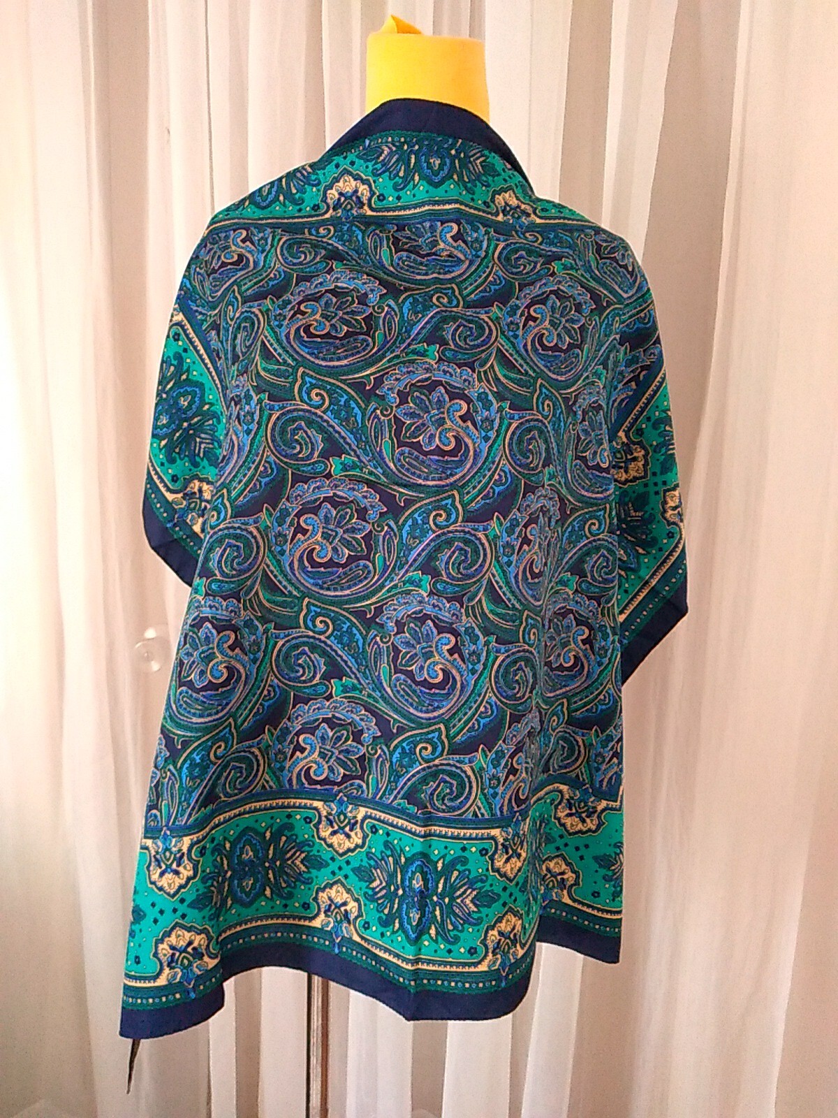 Square Art Of The Scarf Tie Rack Italy Blue Green Mul… Gem