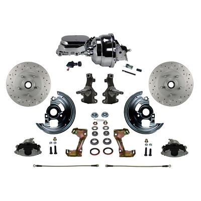 LEED Brakes -FC1003-N605X Power 2'' Drop Spindle Drilled Rotors Plated Calipers