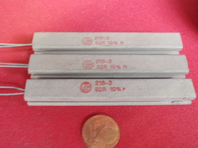 RARE! HIGH LOAD RESISTOR 82 Ohm 17W CEMENT 10x9x76mm 3x 25842