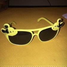 Disney Mickey Mouse 1980 kids Yellow Plastic Sunglasses Italy - RARE 