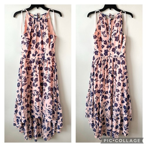 Eliza J Floral Chiffon High Low Dress Blush Pink 8