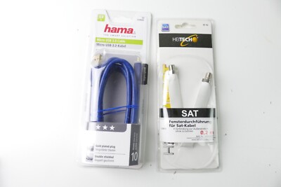 Mikro USB 3.0 Kabel HAMA + Heitech Fensterdurchführung SAT-Kabel RB-2013