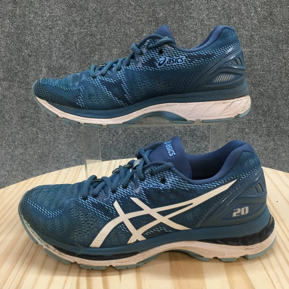 Asics Zapatos Mujer 9 Gel Nimbus 20 Tenis para Correr Azul Punta Redonda Baja T850N Foto 2 de 4