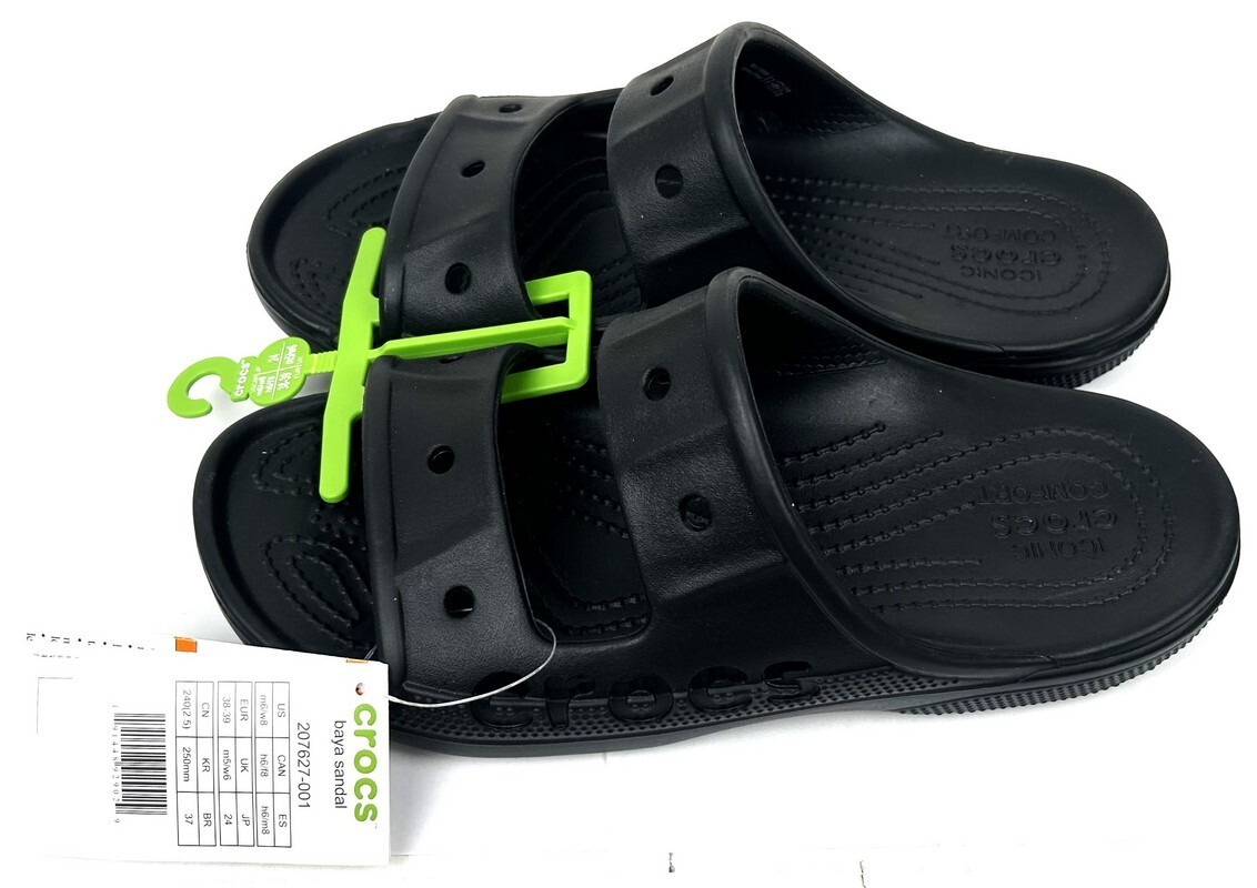 NWT Crocs Unisex Baya 2 Strap Slide Sandals Size M-6 W-8
