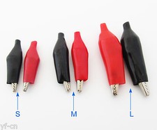 25pairs Battery Insulated Alligator Clip W/Boot Size S M L 28mm 36mm 45mm