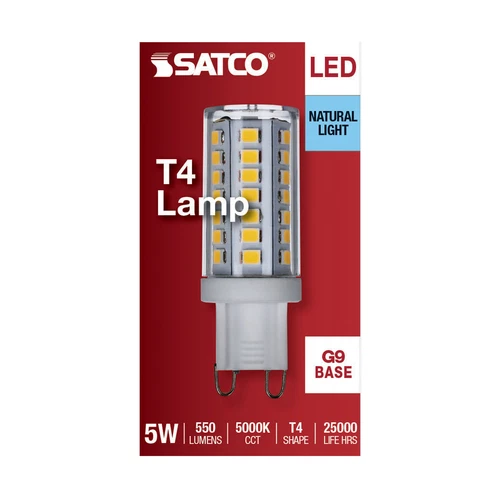 Satco S11239 S29549 Dimmable LED 5W =40W 120V Double Loop G9 T4 Clear 5000K - Picture 5 of 9