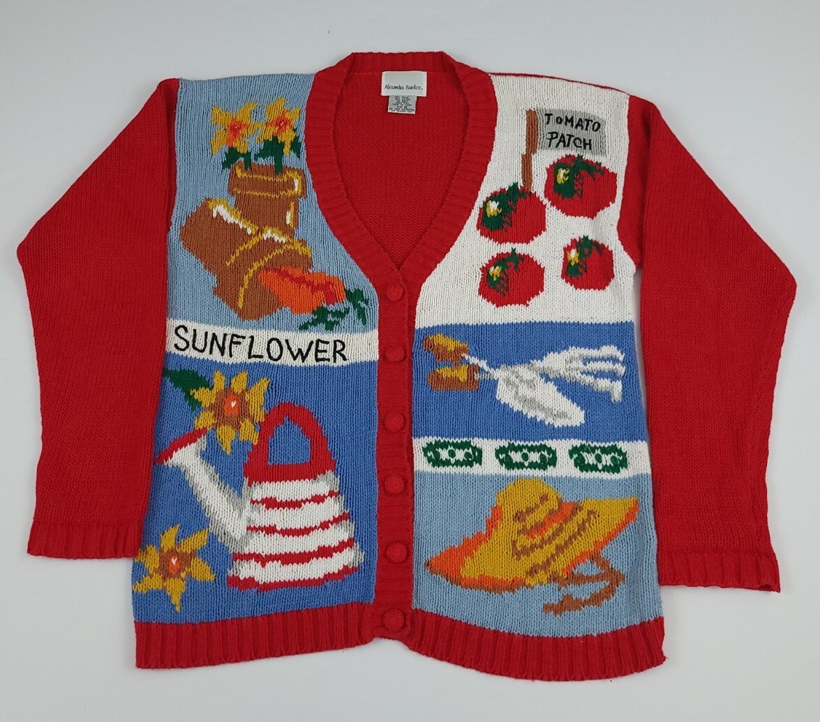 カーディガン US vintage flower cardigan Vintage Flower Cardigan Sweater Womens XL 22x18 Cropped | eBay