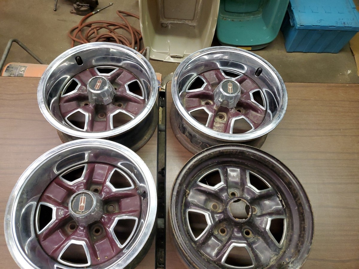 Set Of 4 14x6 JJ Oldsmobile Cutlass Rally Wheels Rims SSIII Rings