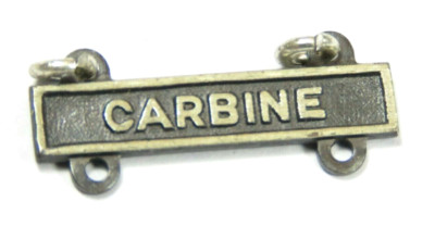 Original WWII US Army Carbine Marksmanship Sterling Silver Badge Pin Clasp